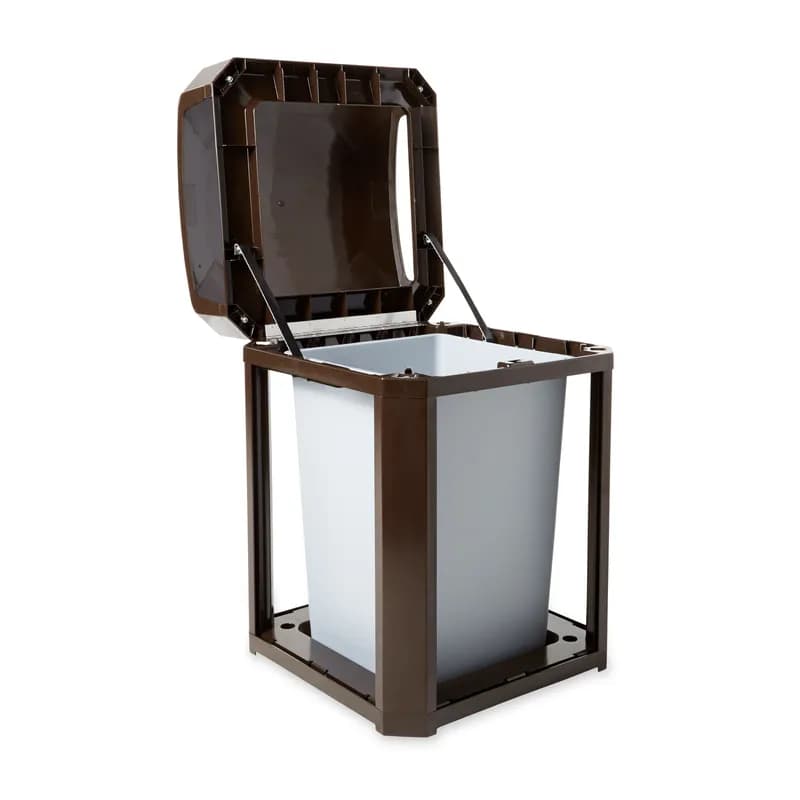 Landmark Series® Landfill 2-Stream Trash Container Frame 35 GAL Sable Resin With Dome Lid Classic With Rigid Liner 1/Each