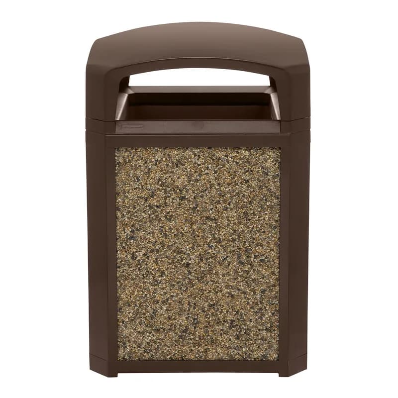 Landmark Series® Landfill 2-Stream Trash Container Frame 35 GAL Sable Resin With Dome Lid Classic With Rigid Liner 1/Each