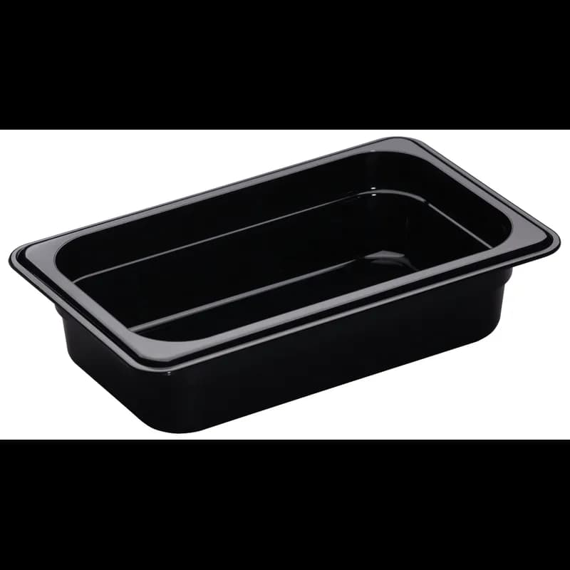 Camwear® Food Pan 1/4 Size 10.44X6.38X2.50 IN 1.8 QT Black Odor Resistant Stain Resistant 1/Each