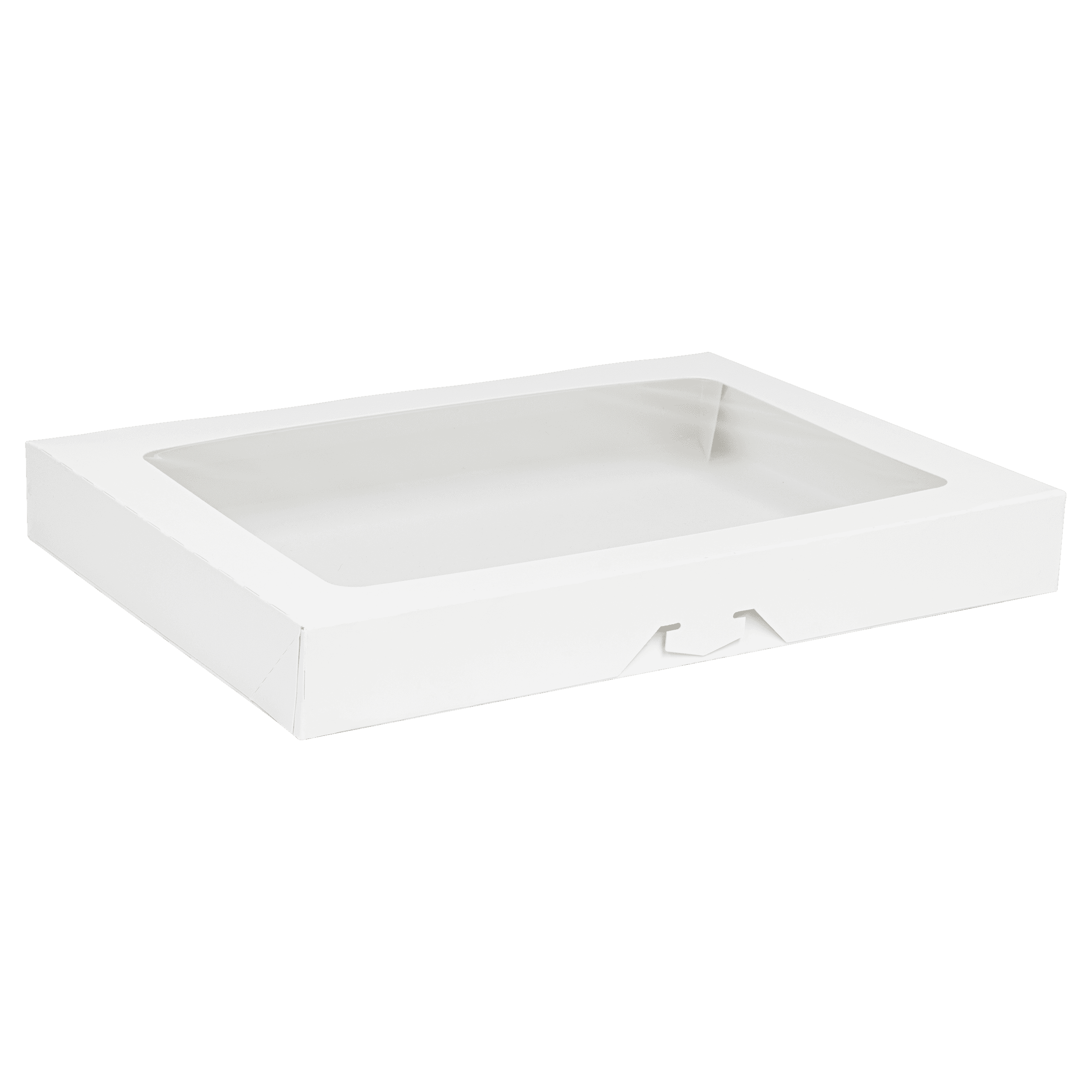 Donut Box 16X12X2.5 IN SBS Paperboard White Waterfall With Window 100/Case