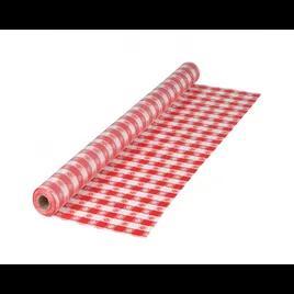 Tablecover 40IN X300FT Plastic Red White Gingham 1/Case