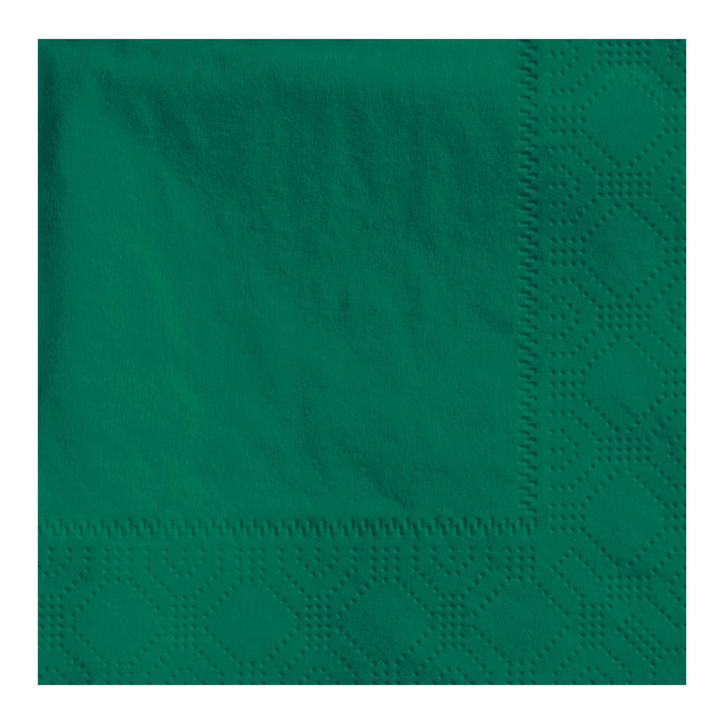 Beverage Napkins 10X10 IN Hunter Green Tissue Paper 2PLY Embossed 1000/Case