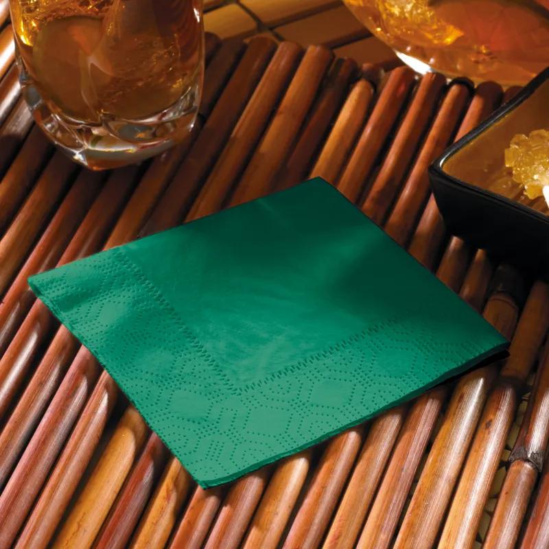 Beverage Napkins 10X10 IN Hunter Green Tissue Paper 2PLY Embossed 1000/Case