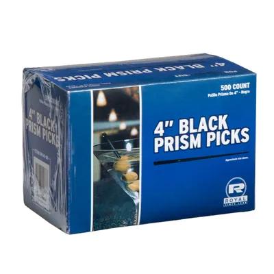 Food Prism Pick 4 IN Plastic Triangle Black 500 Count/Pack 5 Packs/Case 2500 Count/Case