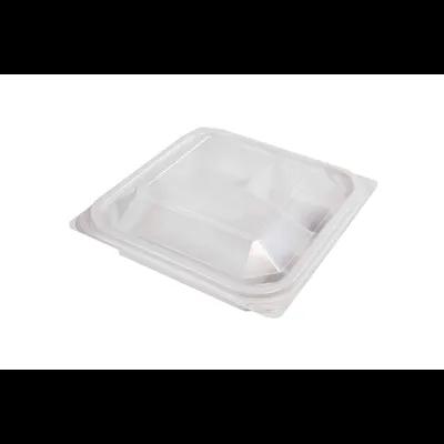 Fresh-Pak StackerZ Take-Out Container Base & Lid Combo With Dome Lid 8X1.5 IN 3 Compartment PP PET White Square 250/Case