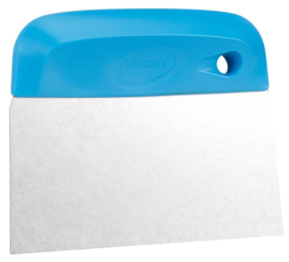 Vikan® Dough Cutter Scraper 5.7X1.2X4.5 IN Polypropylene (PP) Stainless Steel Blue Flexible 1/Each