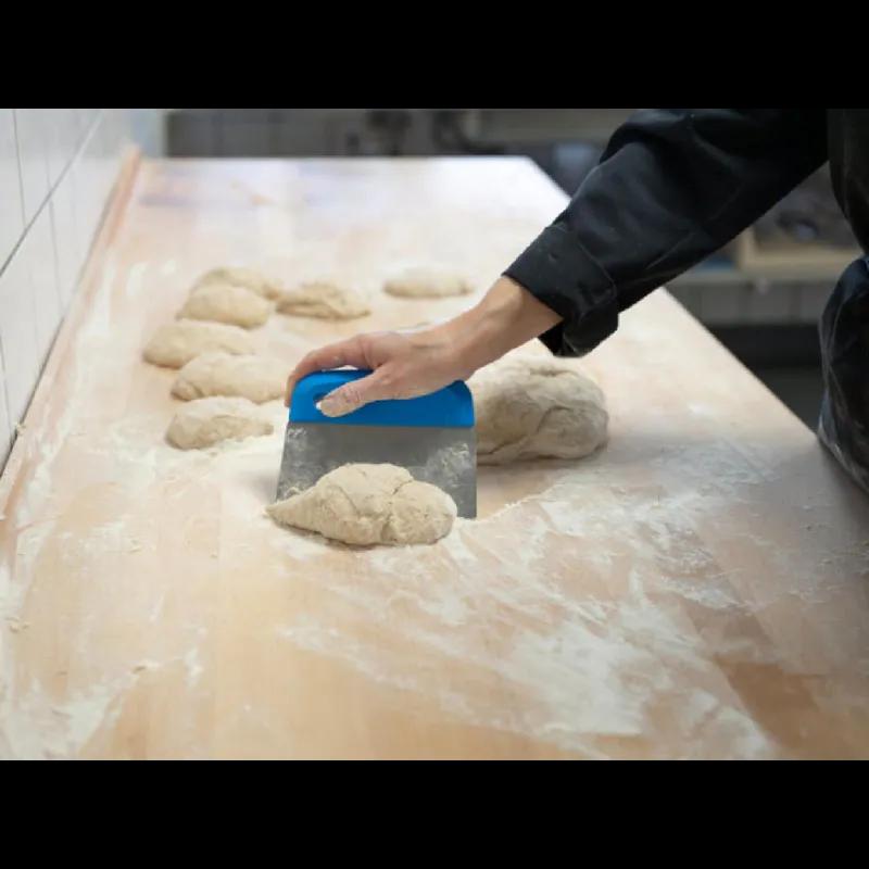 Dough Cutter Scraper 5.7X1.2X4.5 IN Stainless Steel Polypropylene (PP) Blue Flexible 1/Each