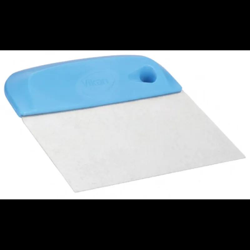 Dough Cutter Scraper 5.7X1.2X4.5 IN Stainless Steel Polypropylene (PP) Blue Flexible 1/Each