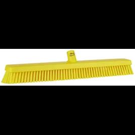 Vikan® Push Broom Head 24.4X3.1X5.3 IN Yellow PP Polyester Polybutylene Terephthalate (PBT) SS Threaded 1/Each