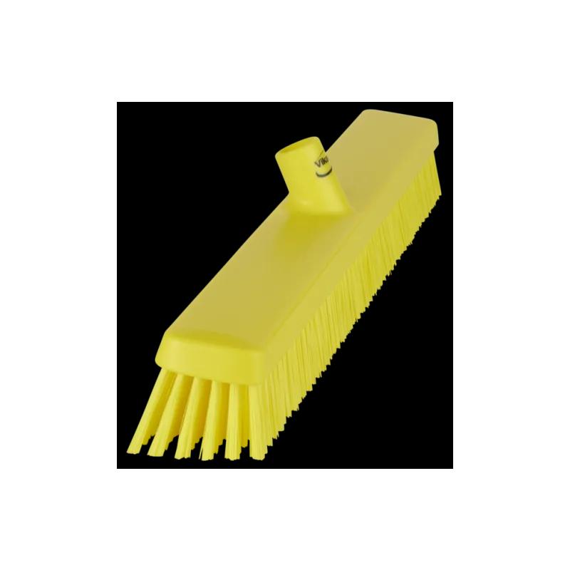 Vikan® Push Broom Head 24.4X3.1X5.3 IN Yellow PP Polybutylene Terephthalate (PBT) Stainless Steel Threaded 1/Each