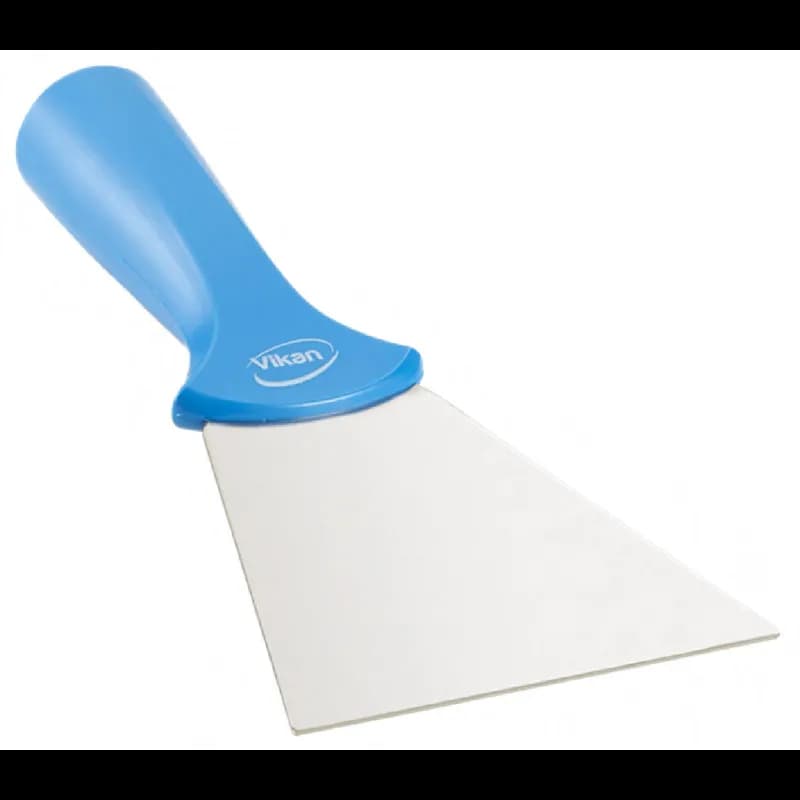 Vikan® Scraper 8.1X3.9X1.3 IN Polypropylene (PP) Stainless Steel Blue Threaded Handle 1/Each