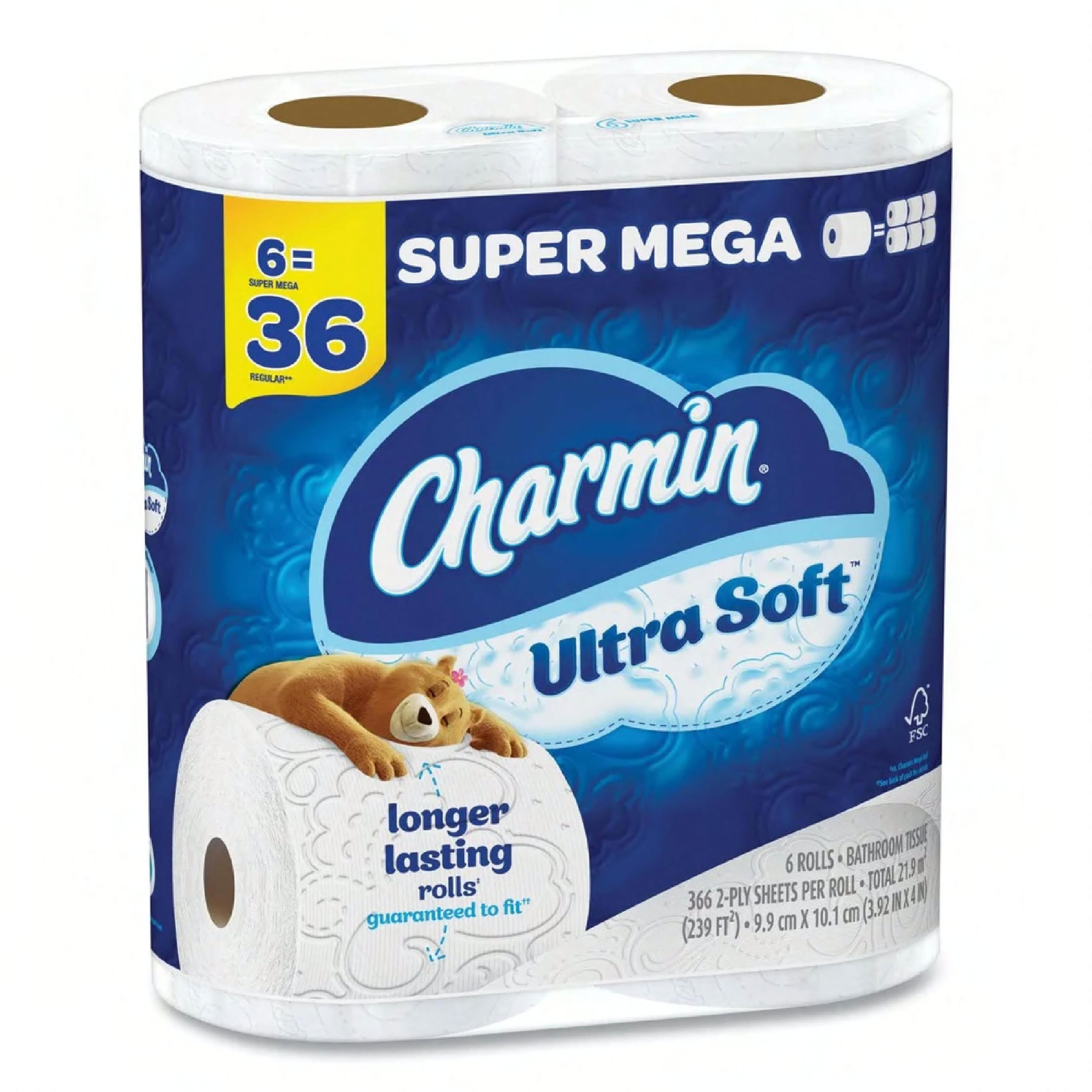 Charmin® Toilet Paper & Tissue Roll 4 IN 2PLY Septic Safe 5IN Core Diameter 336 Sheets/Roll 18 Rolls/Case