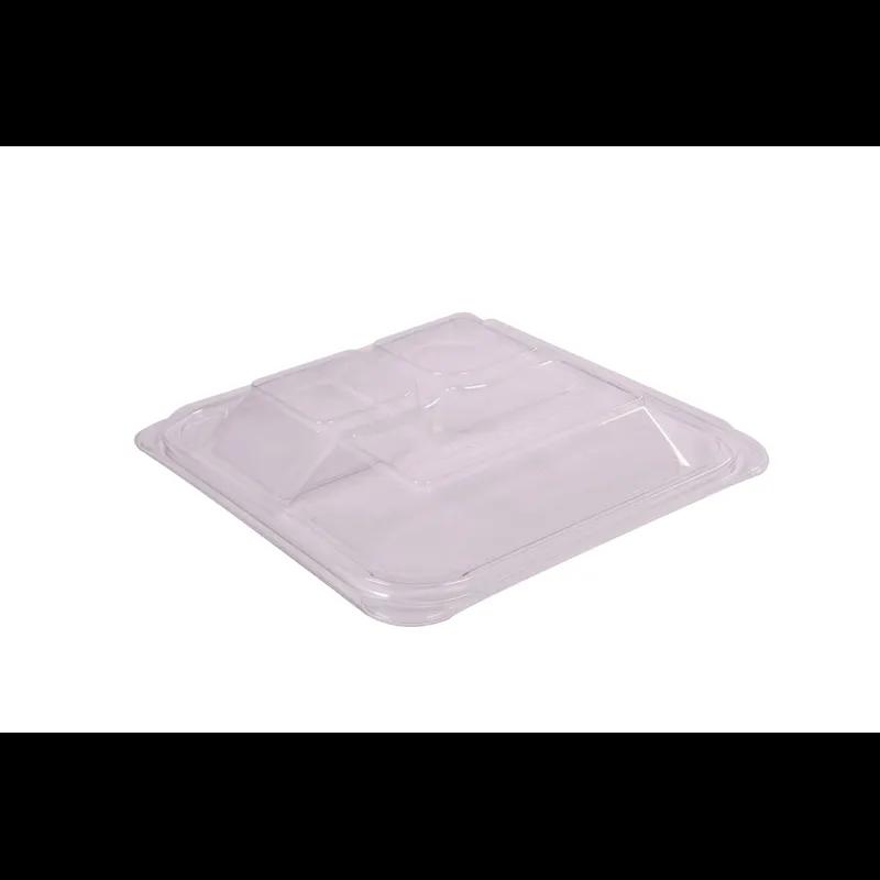 Lid Dome 8X1 IN 3 Compartment PET Clear Square For Container Unhinged 250/Case