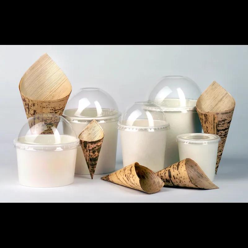 Take-Out Cone 1.5 OZ Bamboo Leaf Natural 100 Count/Pack 10 Packs/Case 1000 Count/Case