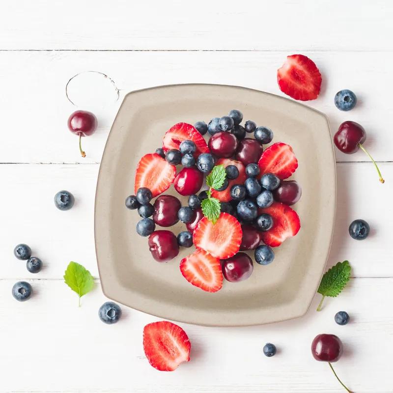 Dart® Plate 6.7X6.7X0.627 IN Pulp & Fiber Natural Square 125 Count/Bag 8 Bags/Case 1000 Count/Case