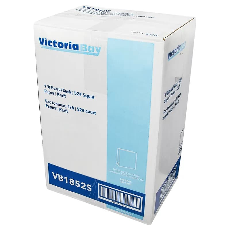 Victoria Bay Bag 1/8 52 LB Paper Kraft Unprinted Squat 500/Bundle