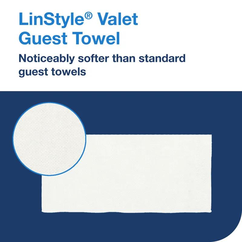 Tork LinStyle Valet Folded Guest Towel 17X11.5 IN 8.5X4.375 IN 1PLY White 1/6 Fold Embossed Premium Refill 100/Case