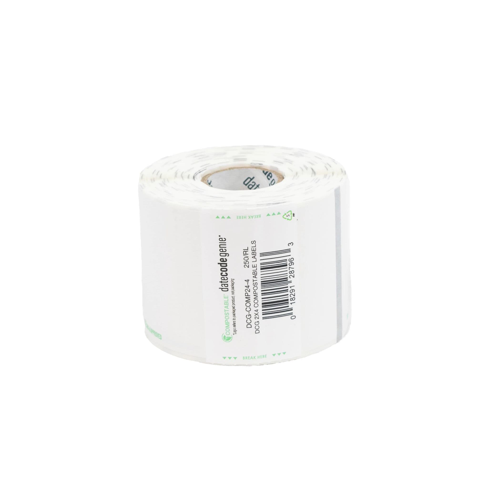 DateCodeGenie® Label 2X4 IN Paper Compostable 4/Roll