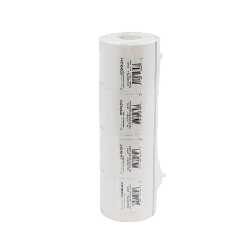 DateCodeGenie® Label 2X4 IN Paper Compostable 4/Roll