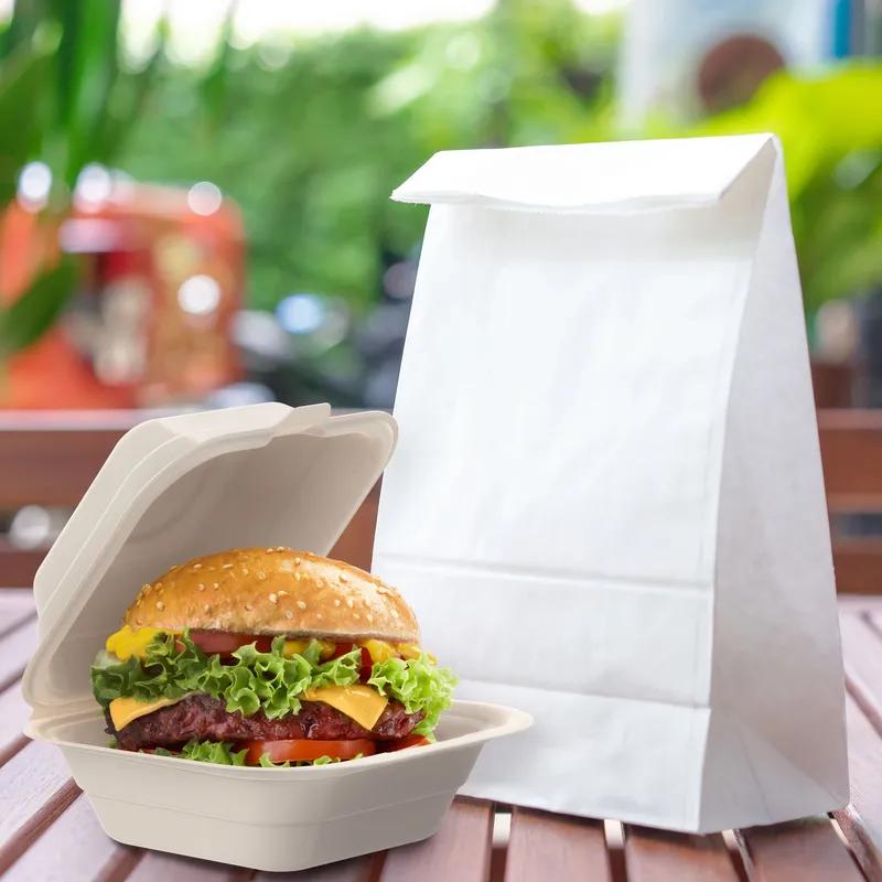 Dart® Take-Out Container Hinged 5.87X6.12X3.1 IN Pulp Fiber Natural 125 Count/Bag 4 Bags/Case 500 Count/Case