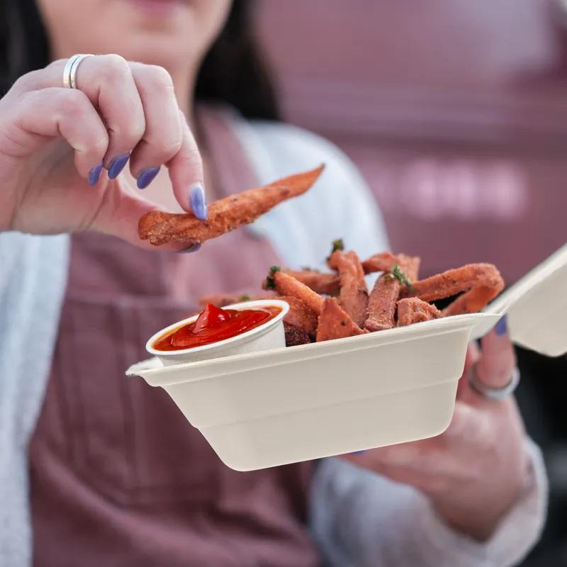 Dart® Take-Out Container Hinged 5.87X6.12X3.1 IN Pulp Fiber Natural 125 Count/Bag 4 Bags/Case 500 Count/Case