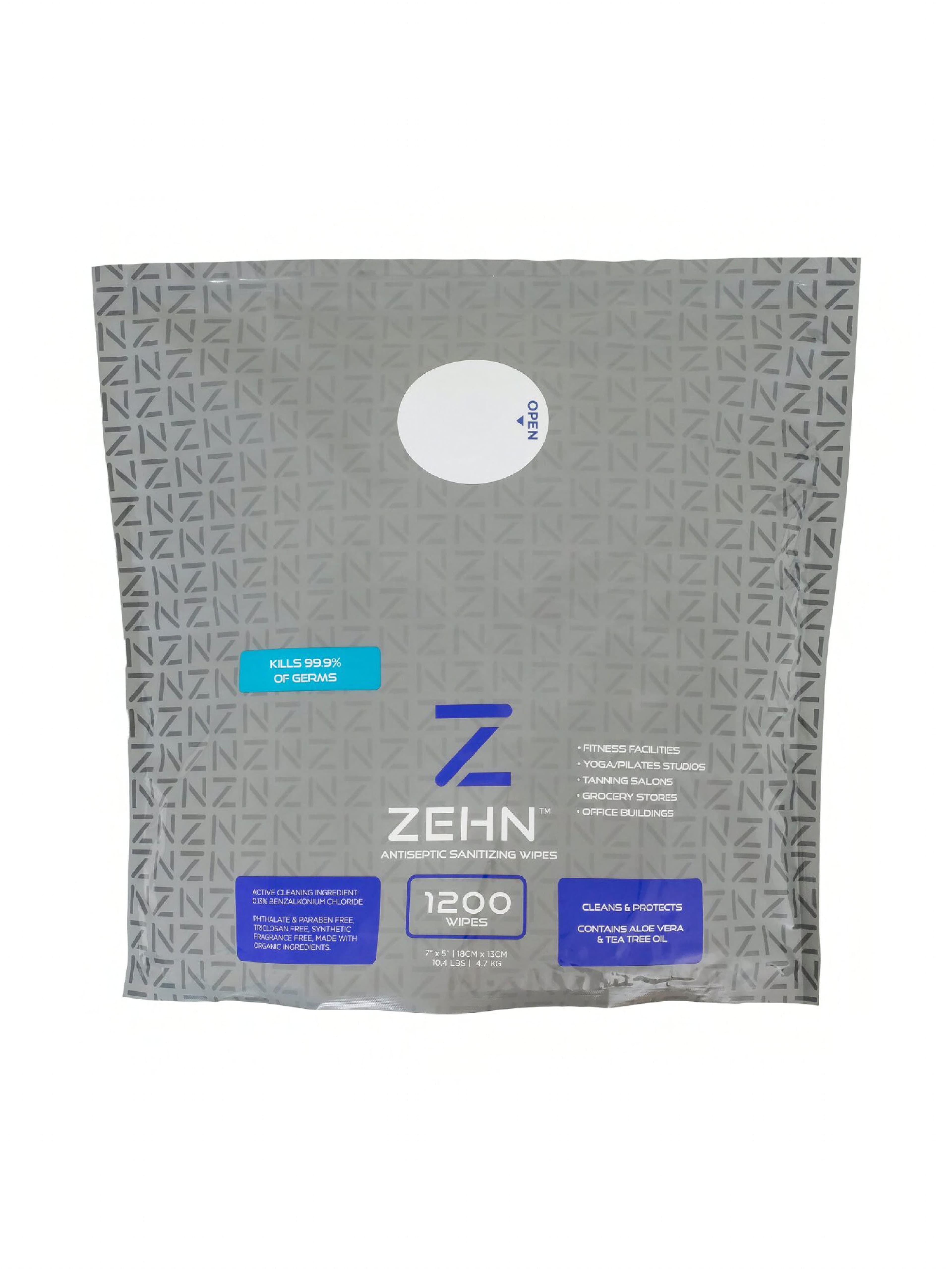 ZEHN Sanitizer Cloth Wipe Benzalkonium Chloride Alcohol-Free 1200 Count/Pack
