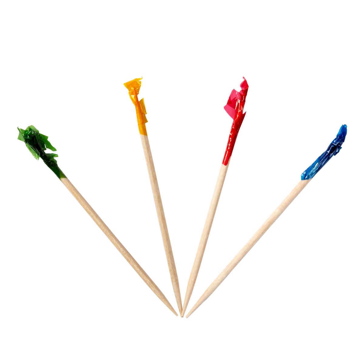 Sandwich Club Frill Pick 3 IN Wood Assorted 10000/Case