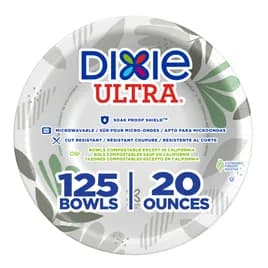 Dixie® Ultra Bowl 20 OZ Paper White Green Pathways Heavyweight 500/Case