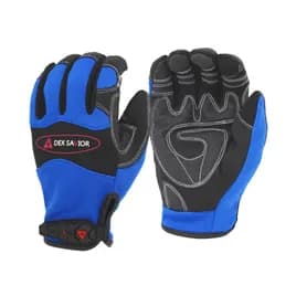 ProWorks® Mechanics Gloves Large (LG) Blue Black Spandex Synthetic Leather Palm Patch Non-Slip Grip 1/Each