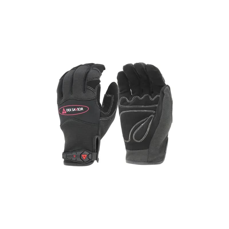 ProWorks® Mechanics Gloves Large (LG) Black Spandex Synthetic Leather Palm Patch Non-Slip Grip 1/Each