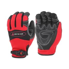 ProWorks® Mechanics Gloves XXL Red Black Spandex Synthetic Leather Palm Patch Non-Slip Grip Hook and Loop 1/Each
