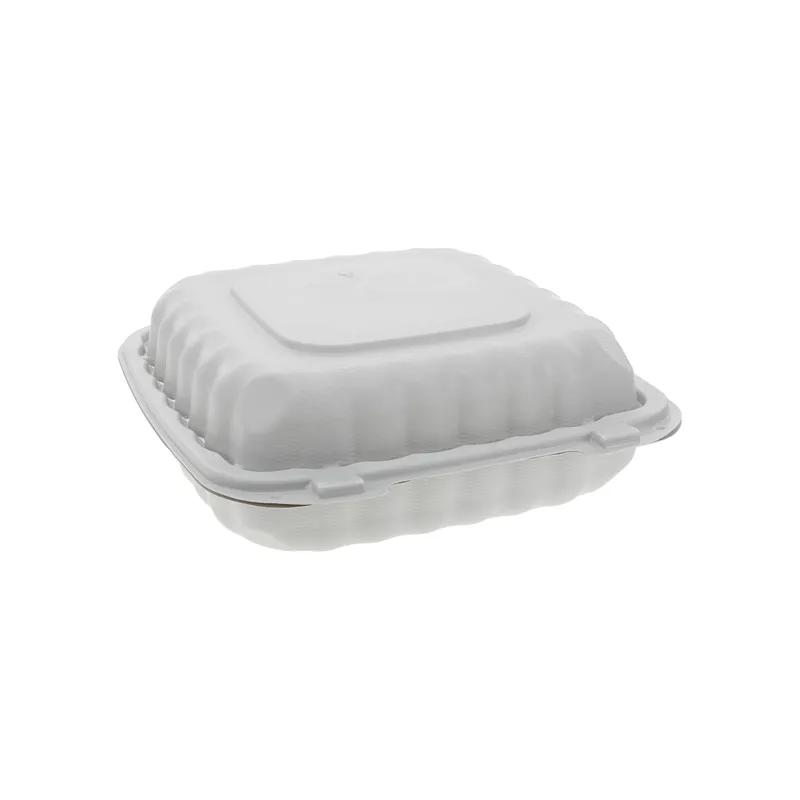 Earth Plus Take-Out Container Hinged 9X9X3 IN MFPP White 120/Case