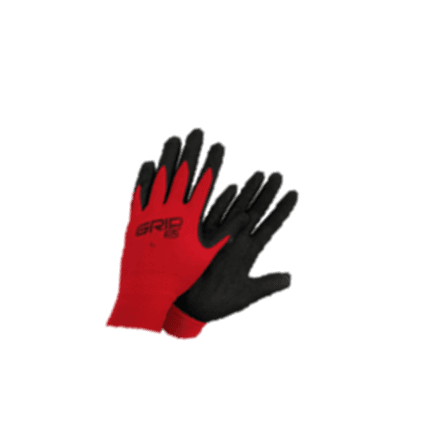 Grip Fit® Gloves Medium (MED) Red Black Poly Nylon Spandex Foam Nitrile Vise Grip Finish Palm Coating 144/Case