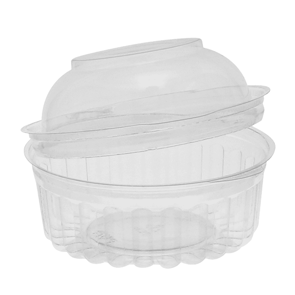 Bowl & Lid Combo 8 OZ RPET Clear Round Hinged 250/Case