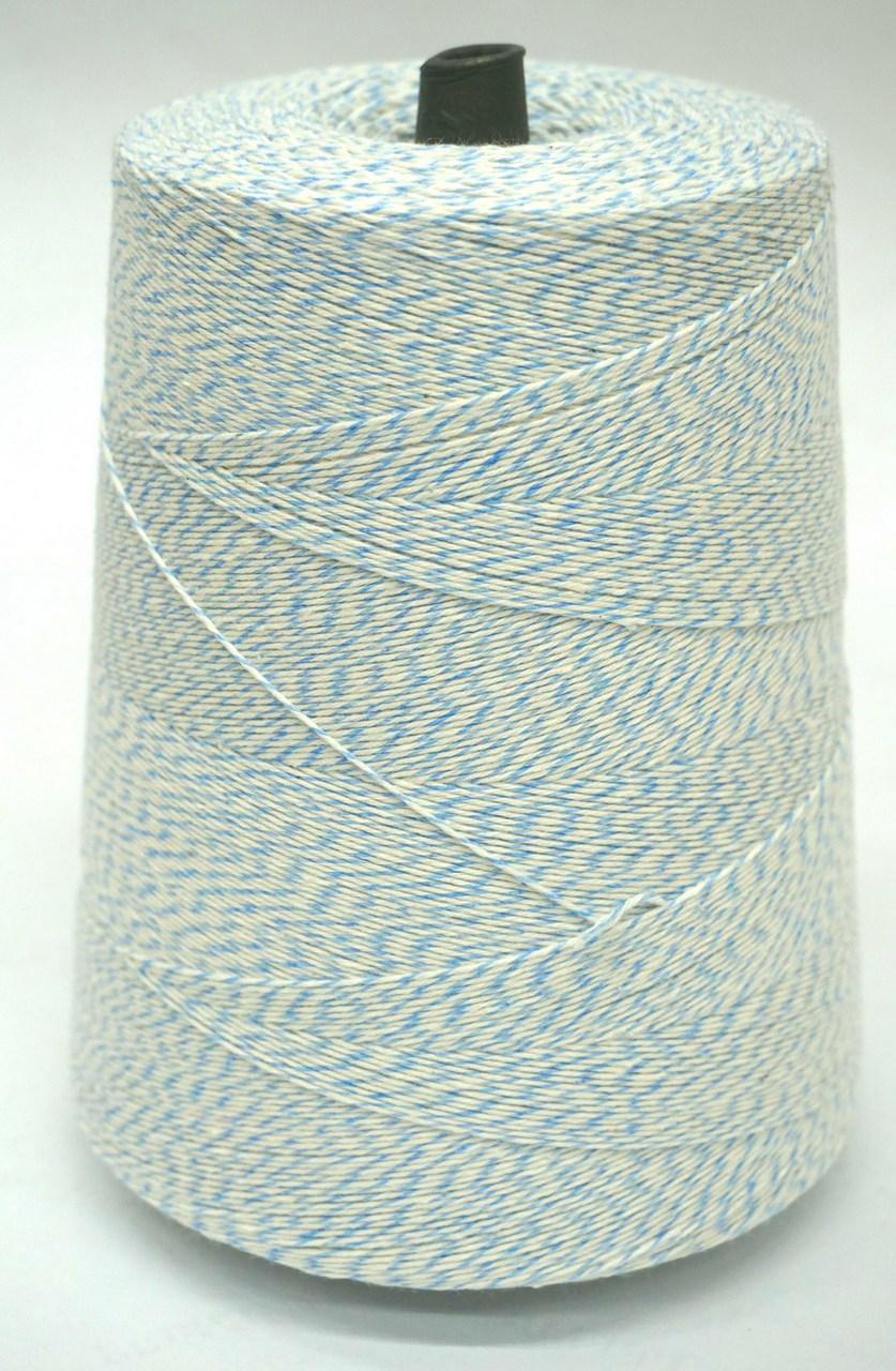 Twine Blue White Cotton 4PLY Cone 1/Roll