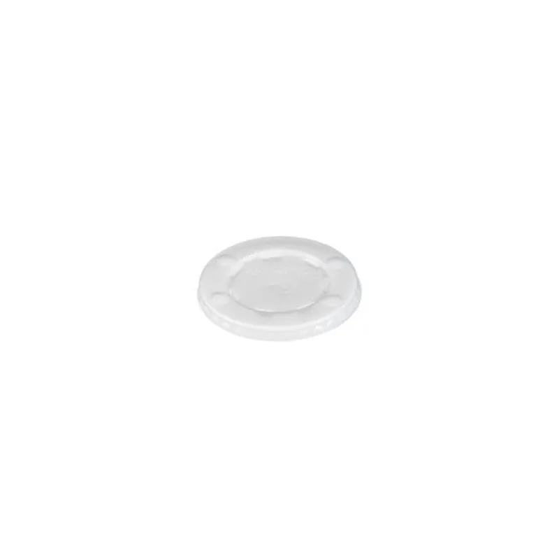 Lid Flat 3.3X0.5 IN HIPS Translucent For Cup Identification With Hole 2000/Case