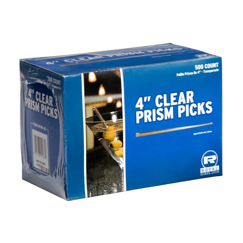 Food Prism Pick 4 IN Plastic Triangle Clear 500 Count/Pack 5 Packs/Case 2500 Count/Case