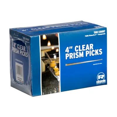 Food Prism Pick 4 IN Plastic Triangle Clear 500 Count/Pack 5 Packs/Case 2500 Count/Case