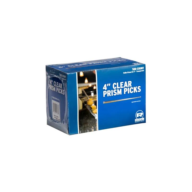 Food Prism Pick 4 IN Plastic Triangle Clear 500 Count/Pack 5 Packs/Case 2500 Count/Case
