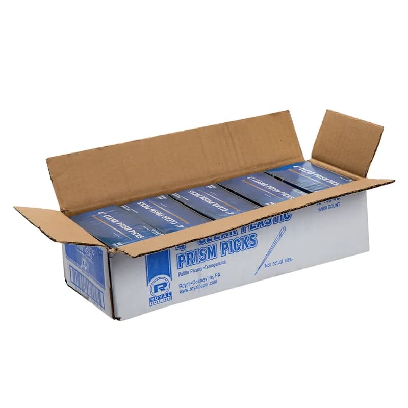 Food Prism Pick 4 IN Plastic Triangle Clear 500 Count/Pack 5 Packs/Case 2500 Count/Case