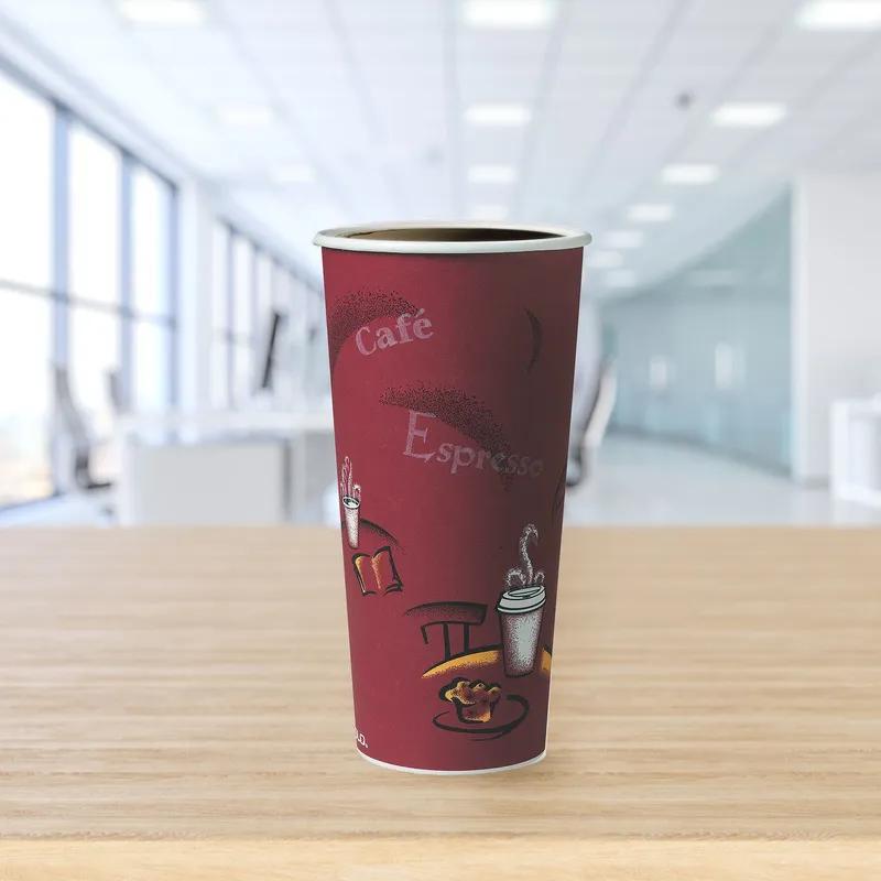 Solo® Hot Cup 24 OZ SSP Multicolor Bistro® 25 Count/Pack 20 Packs/Case 500 Count/Case