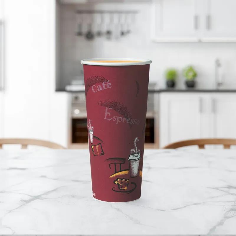 Solo® Hot Cup 24 OZ SSP Multicolor Bistro® 25 Count/Pack 20 Packs/Case 500 Count/Case