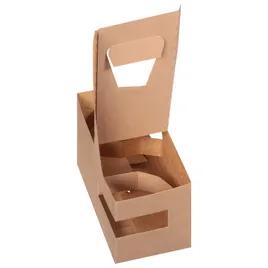 Cup Carrier 8X3.62X10.12 IN 2 Compartment Paperboard Kraft For 12-30 OZ With Handle Reusable 250/Case