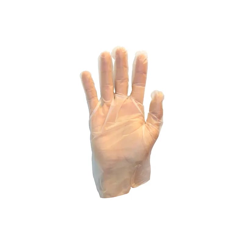 Safety Zone® Gloves Medium (MED) Clear 2.5MIL Micro Texture PE Stretch Hybrid Powder-Free 100 Count/Box 10 Box/Case