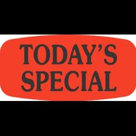 Today's Special Label Black Fluorescent Red Short Oval Dayglo 1000 Count/Roll 50 Rolls/Case 50000 Count/Case