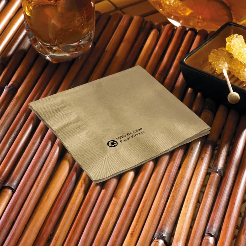 Earth Wise Beverage Napkins 10X10 IN 5X5 IN Kraft Paper 2PLY 3000/Case