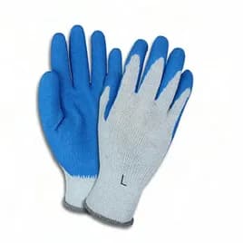 Safety Zone® Gloves Large (LG) Gray Blue Foam Coated Latex Knit Crinkle Grip 12 Count/Bag 6 Bags/Case