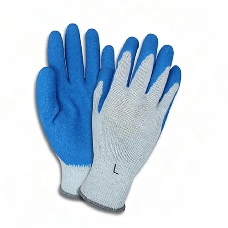 Safety Zone® Gloves Large (LG) Gray Blue Foam Coated Latex Knit Crinkle Grip 12 Count/Bag 6 Bags/Case