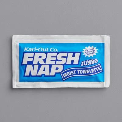 Fresh Nap™ Moist Towelette Jumbo 8X8 IN Lemon Blue White Individually Wrapped Quick Dry Single Use 500/Case