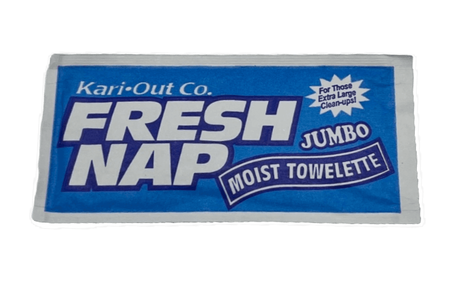 Fresh Nap™ Moist Towelette Jumbo 8X8 IN Lemon Blue White Individually Wrapped Quick Dry Single Use 500/Case